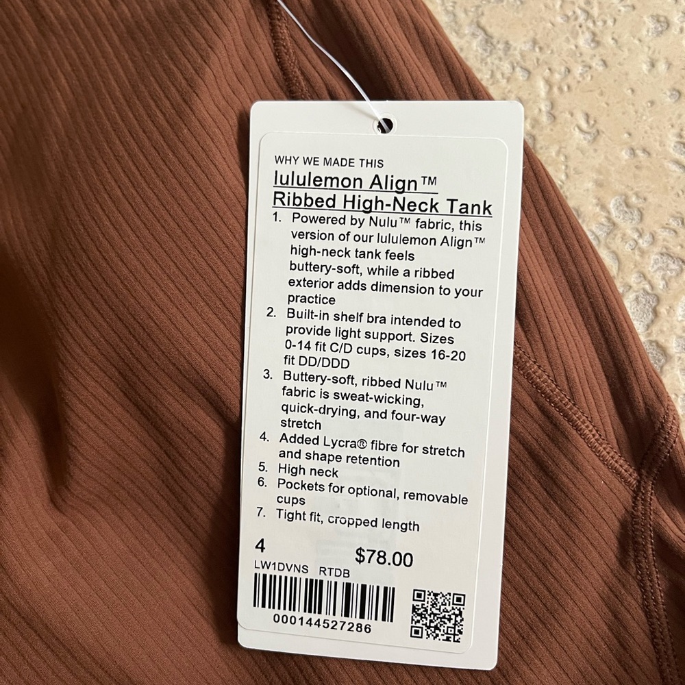 NWT lululemon Align™ Ribbed High-Neck Tank Top - Picture 3 of 6